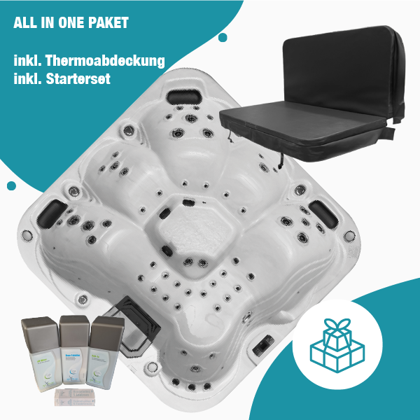 Paket Outdoor Whirlpool Catania inkl.Thermoabdeckung & Starterset