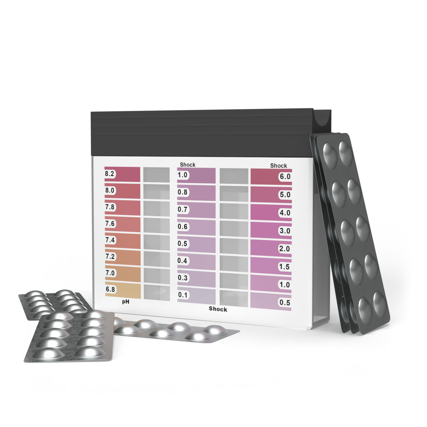 Lotus Clean - Pooltester mit 30 Tabletten Shock/ph