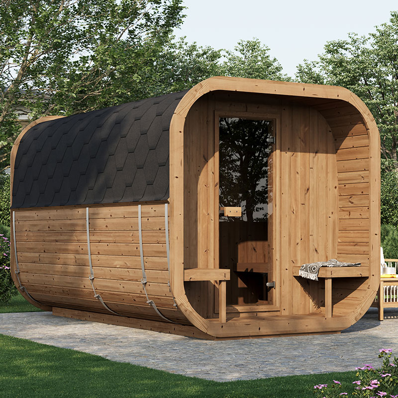Fasssauna Helsinki 385 Thermoholz Deluxe