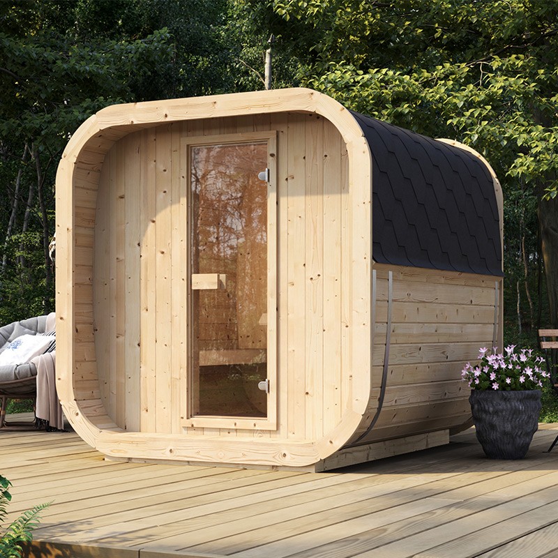 Fasssauna Helsinki 200 Fichte klassische Gartensauna kaufen
